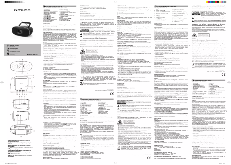 Page 1 de la notice Manuel utilisateur Muse MD-202 VT