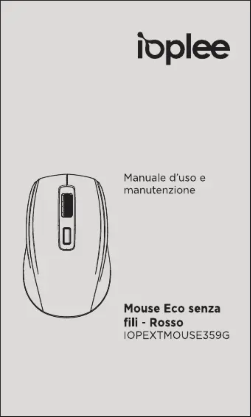 Page 1 de la notice Manuel utilisateur IOPLEE IOPEXTMOUSE359G