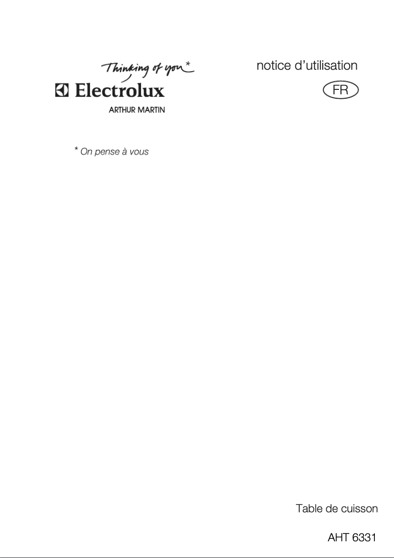 Page n°1 - Manuel utilisateur Arthur Martin-Electrolux AHT6331K