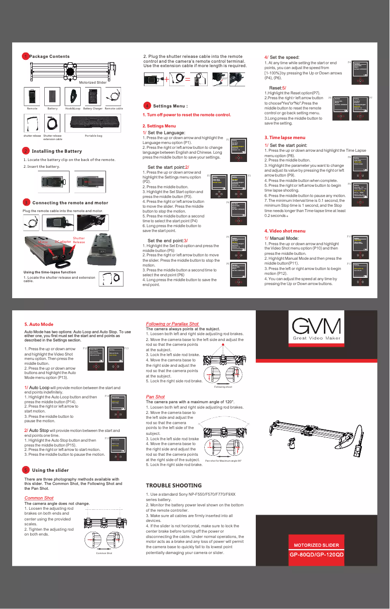 Page n°1 - Manuel utilisateur GVM GP-80QD
