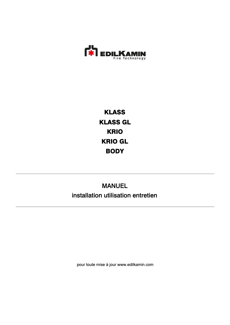 Página 1 del manual Manual de usuario Edilkamin KLASS GL