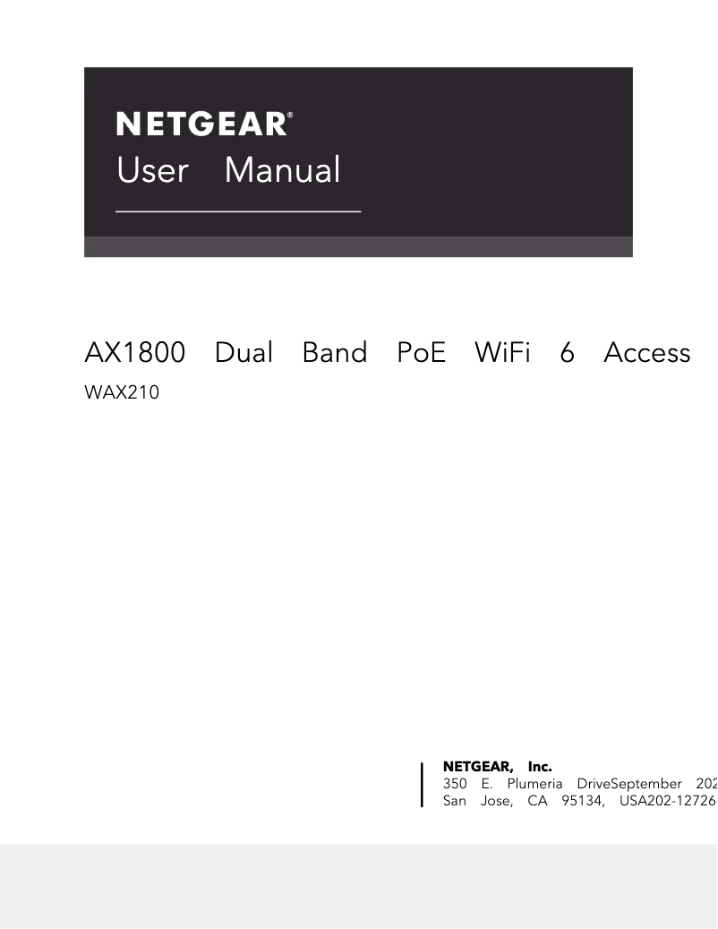 Page n°1 - Manuel utilisateur Netgear WAX210