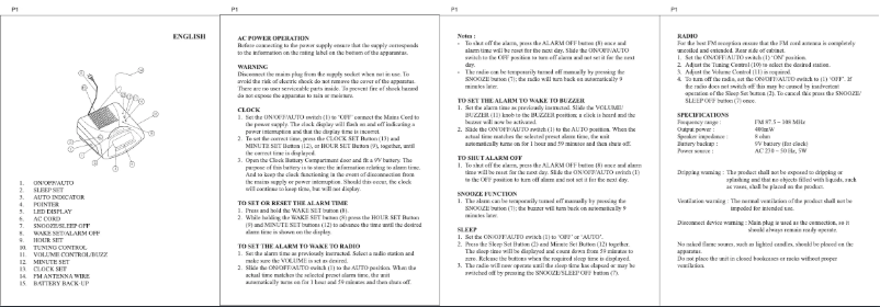 Page 1 de la notice Manuel utilisateur Soundmaster UR103