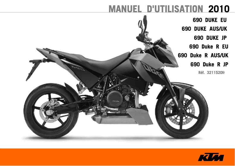 Page n°1 - Manuel utilisateur KTM 690 Duke R (2010)