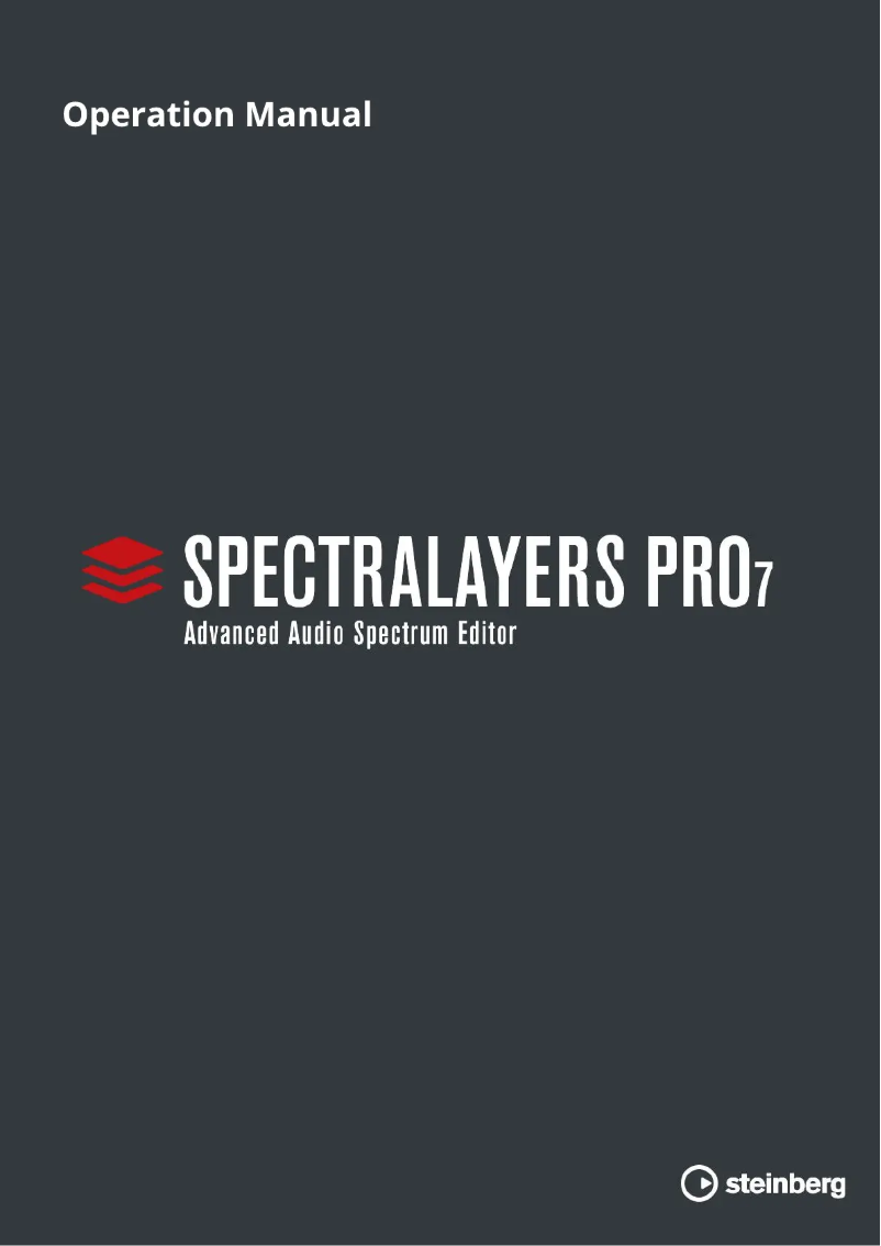Image de la première page du manuel de l'appareil SpectraLayers Pro 7