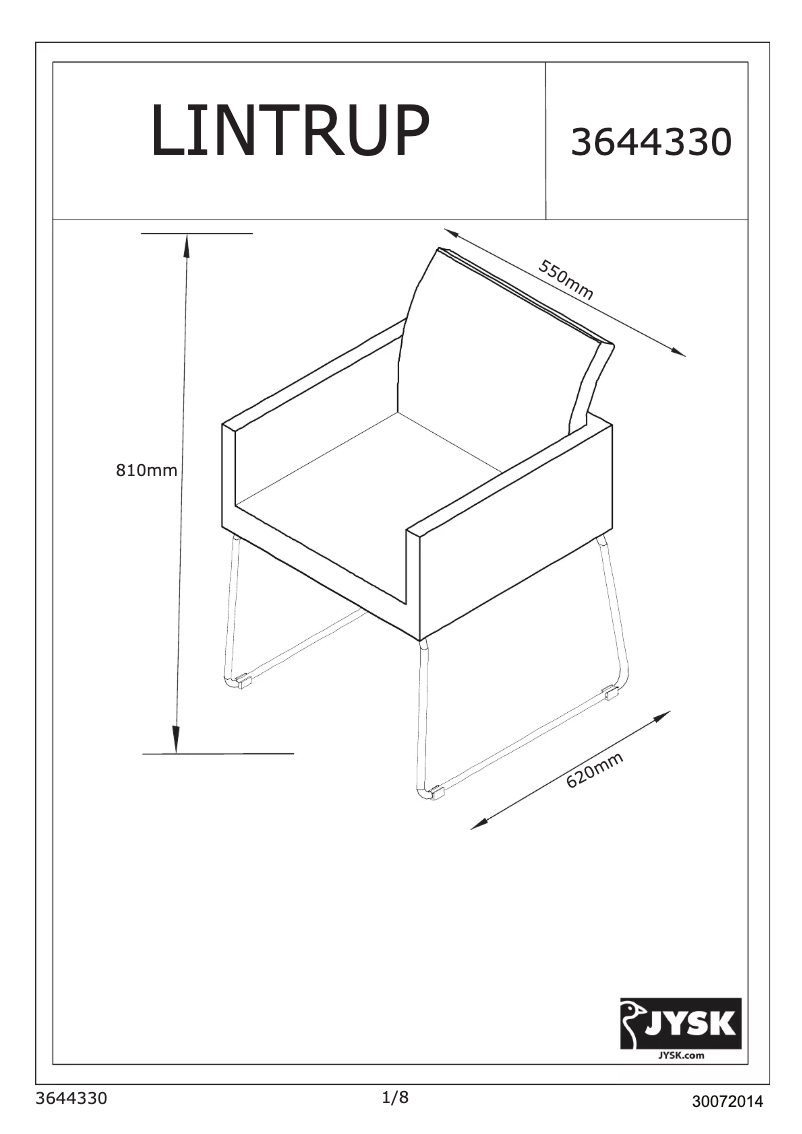 Page 1 de la notice Manuel utilisateur JYSK Lintrup