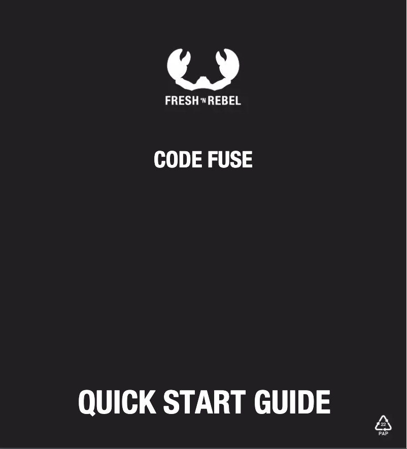 Page 1 de la notice Manuel utilisateur Fresh 'n Rebel Code Fuse