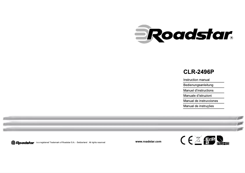 Page 1 de la notice Mode d'emploi Roadstar CLR-2496P