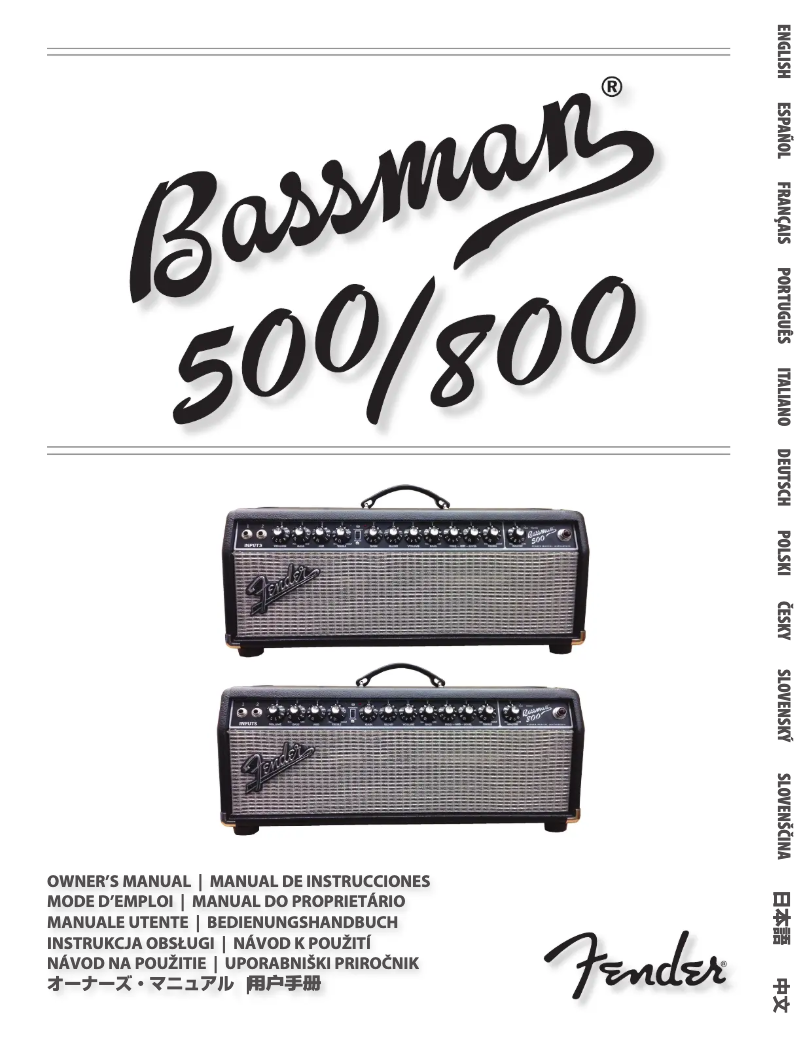 Page n°1 - Manuel utilisateur Fender Bassman 800