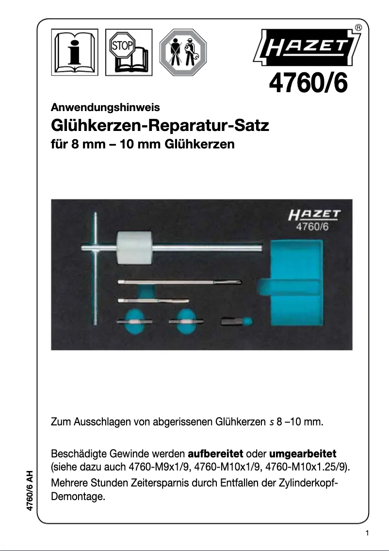 Page 1 de la notice Manuel utilisateur Hazet 4760/6