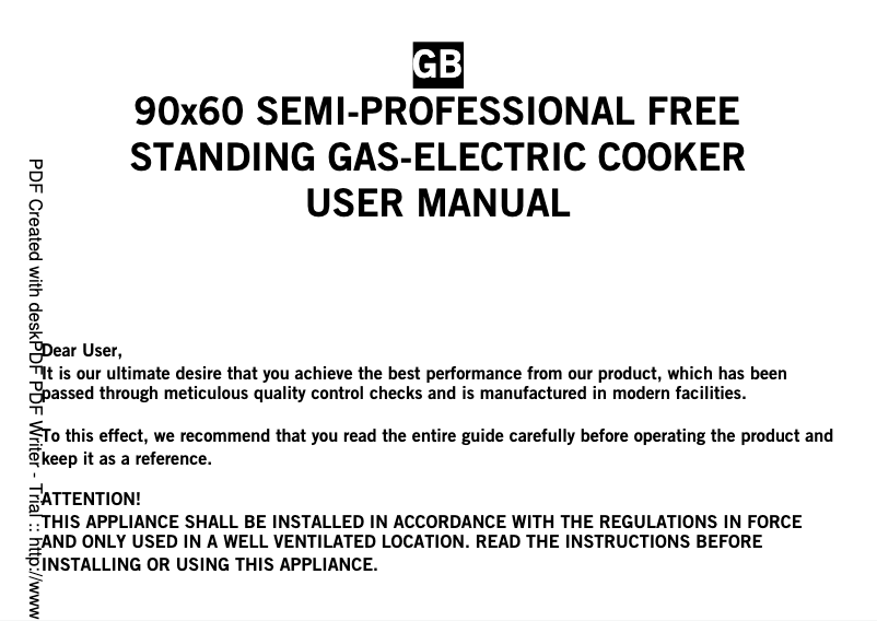 Image de la première page du manuel de l'appareil GE 9409.1 DT