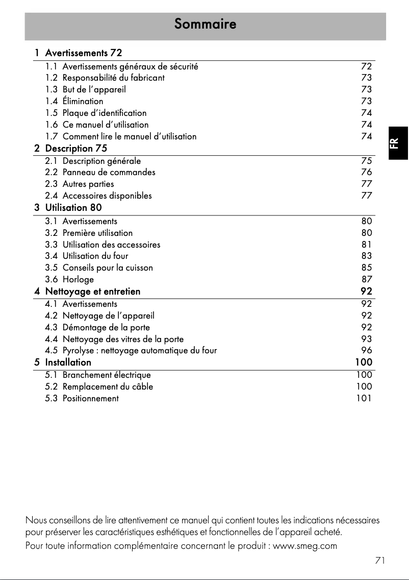 Image de la première page du manuel de l'appareil SFP805P