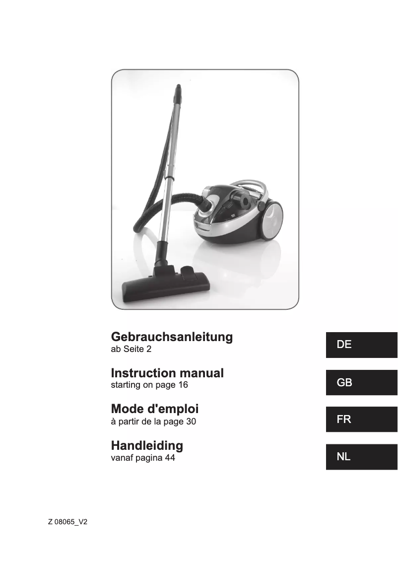 Página 1 del manual Manual de usuario Cleanmaxx Z 08065