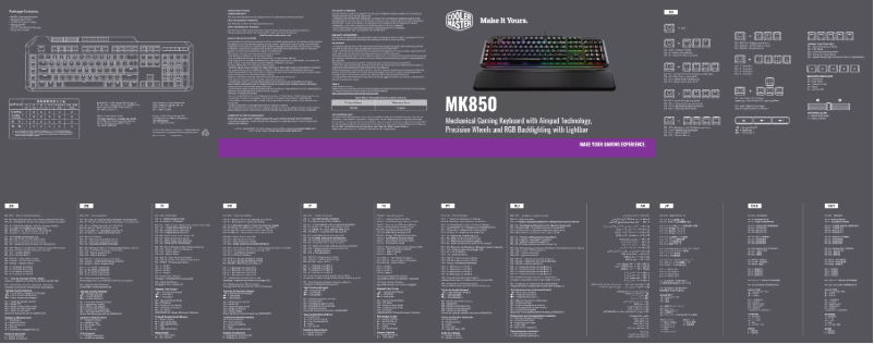 Page 1 de la notice Manuel utilisateur Cooler Master MK850