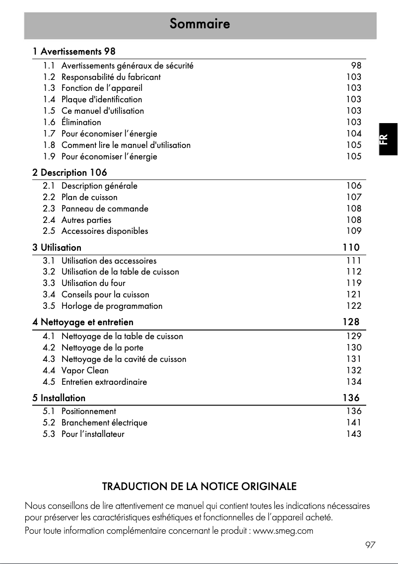 Image de la première page du manuel de l'appareil CG90IANT9