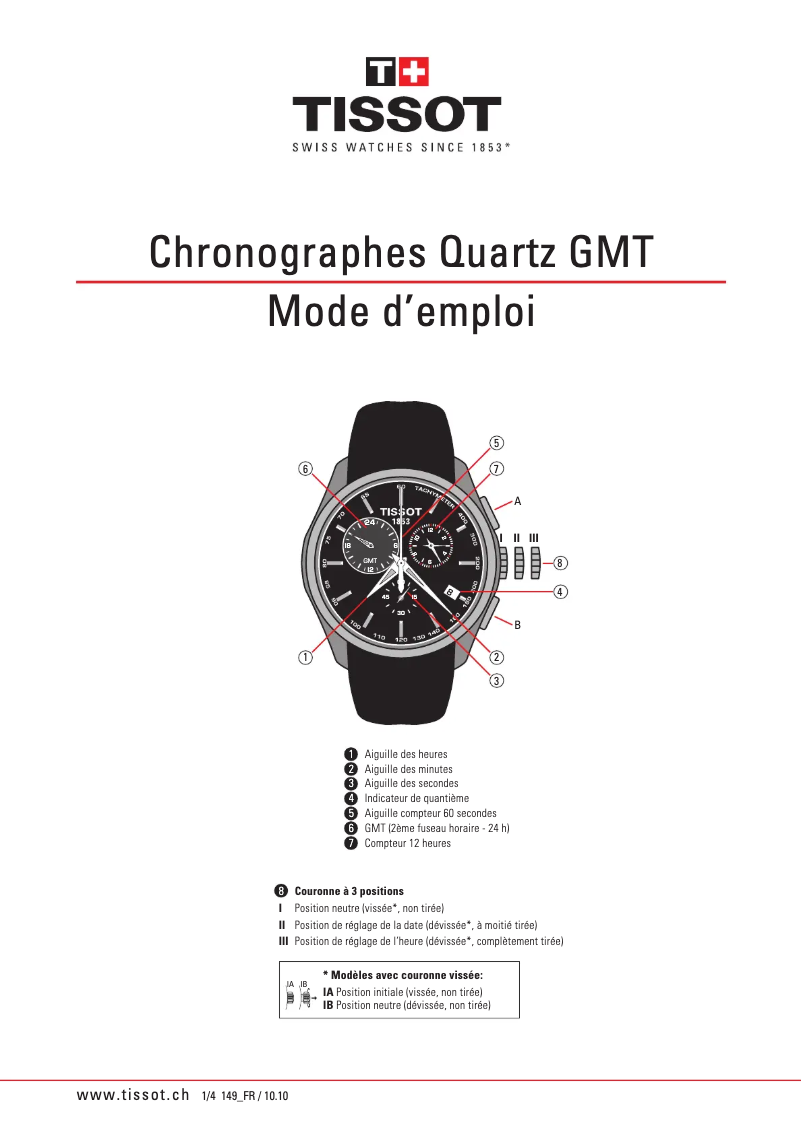 Página 1 del manual Manual de usuario Tissot Titanium GMT