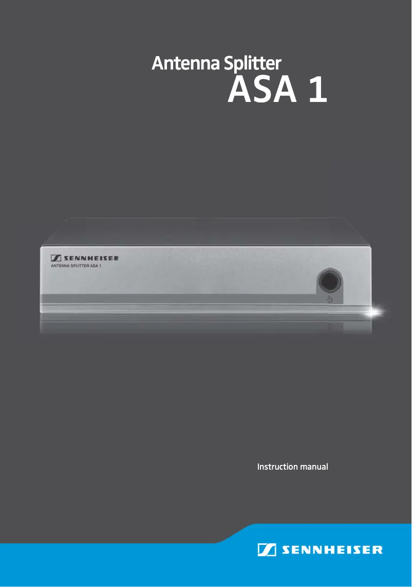 Page 1 de la notice Manuel utilisateur Sennheiser ASA 1-1G8