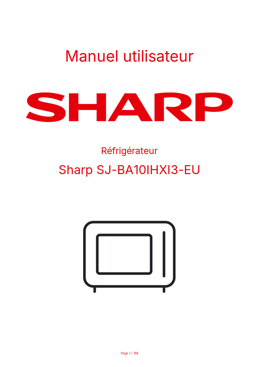 Image de la première page du manuel de l'appareil SJ-BA10IHXI3-EU