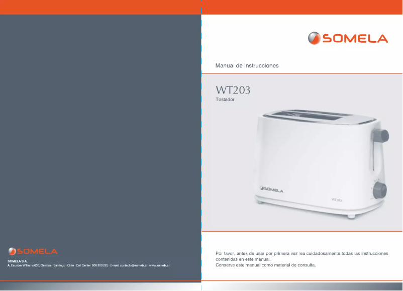 Image de la première page du manuel de l'appareil WT203