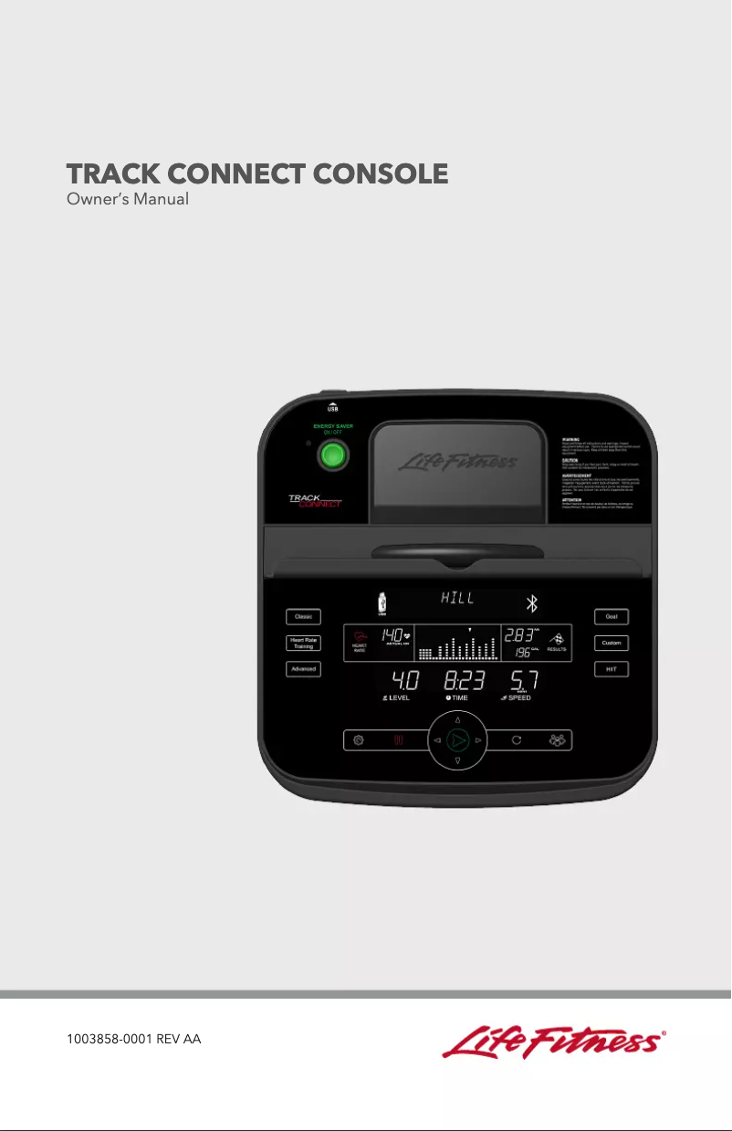 Imagen de la primera página del manual del dispositivo Track Connect Console