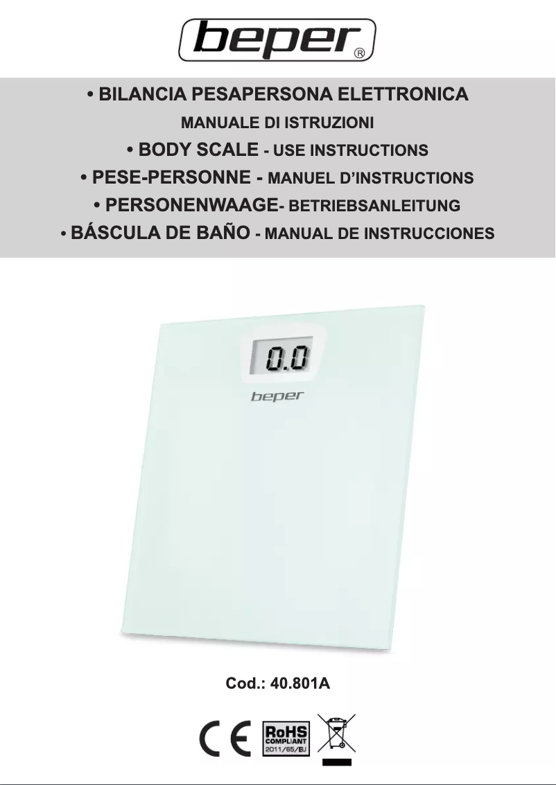 Page n°1 - Manuel utilisateur Beper 40.801A