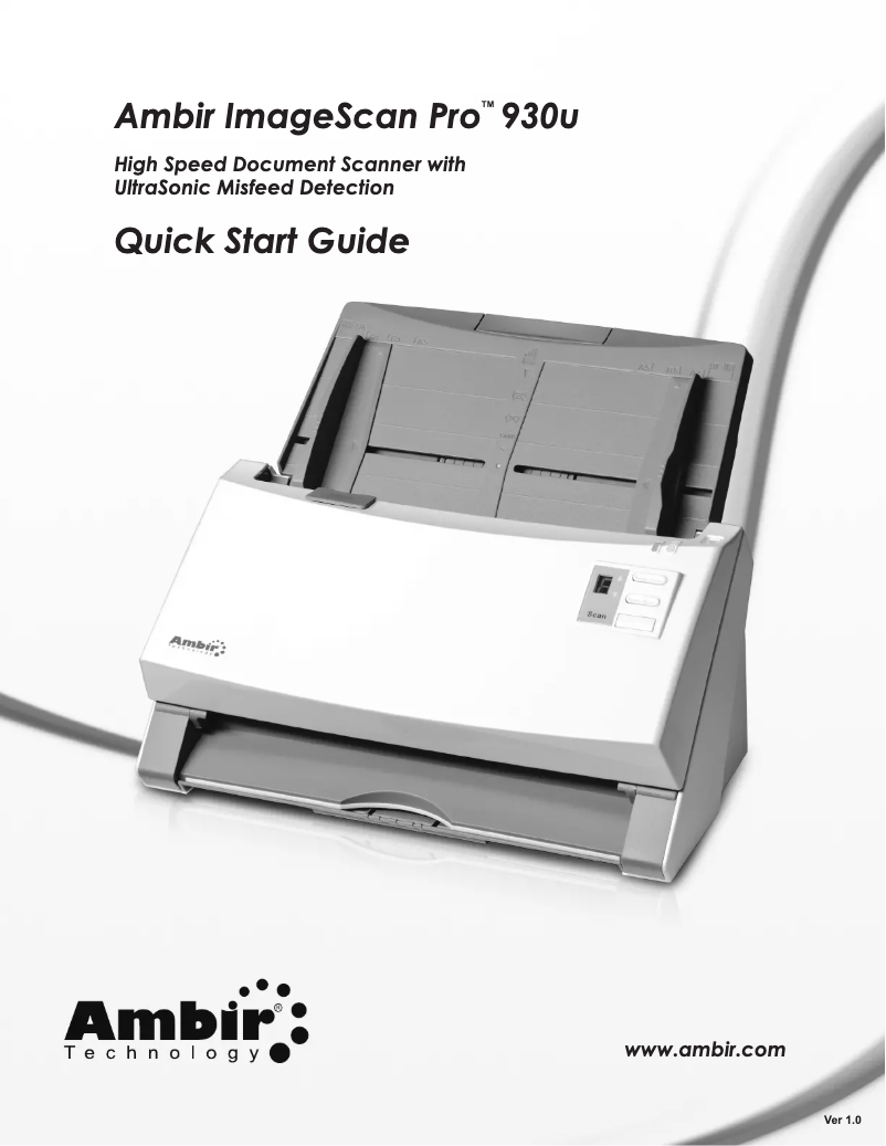 Image de la première page du manuel de l'appareil ImageScan Pro 930u