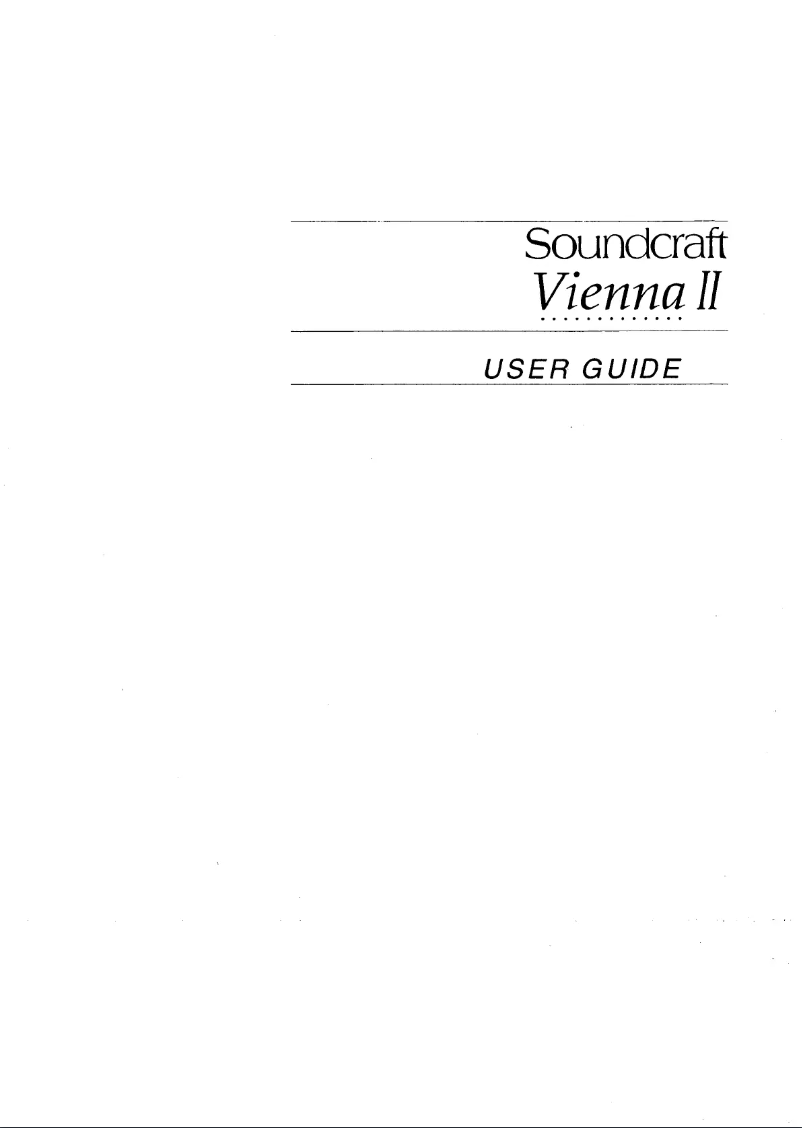 Page n°1 - Manuel utilisateur Soundcraft Vienna II