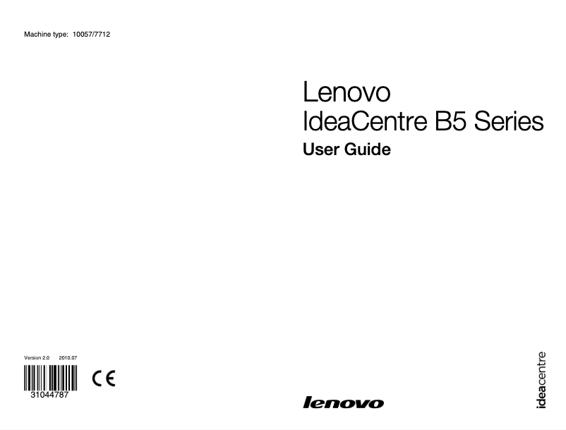 Page n°1 - Manuel utilisateur Lenovo IdeaCentre B510