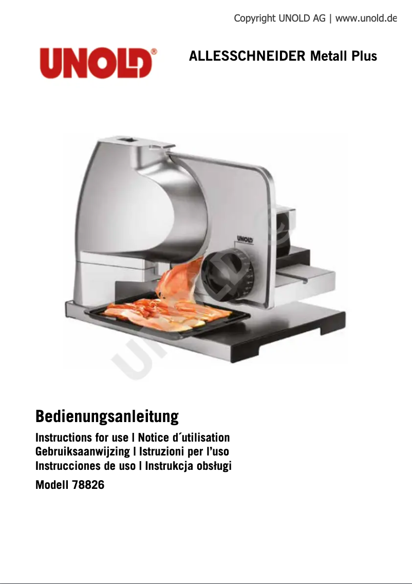 Page n°1 - Manuel utilisateur Unold Metall Plus 78826