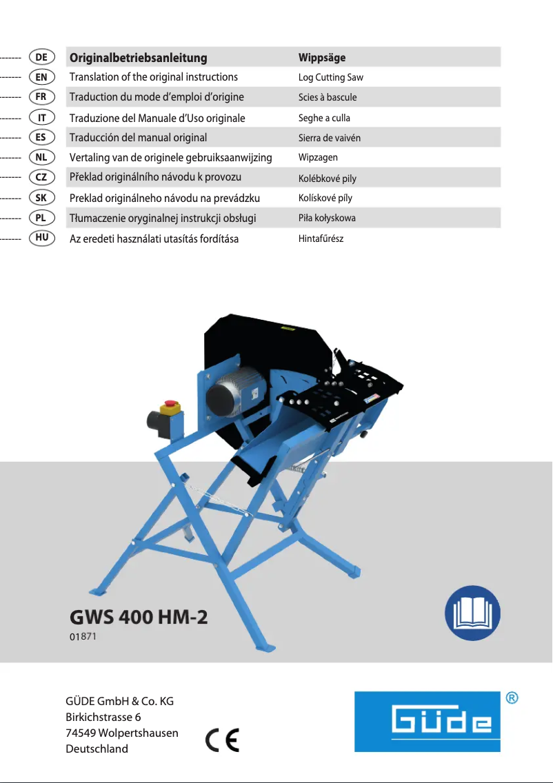 Page n°1 - Manuel utilisateur Güde GWS 400 HM-2