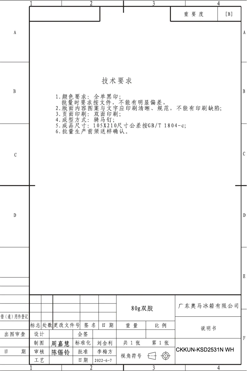 Page 1 de la notice Manuel utilisateur Kunft KSD2531N