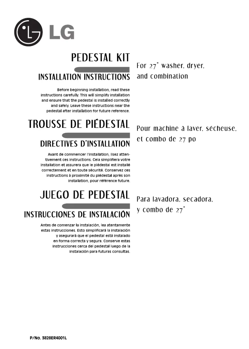 Página 1 del manual Manual de usuario LG WDP3P