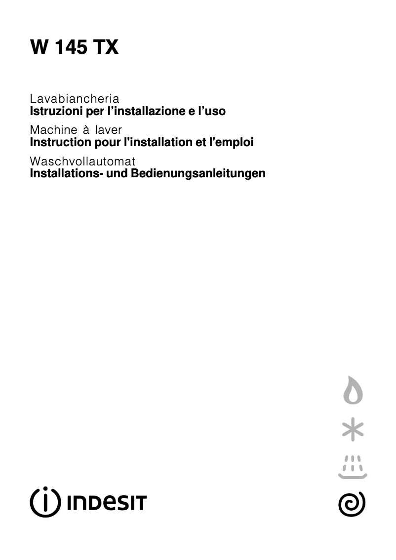 Page 1 de la notice Manuel utilisateur Indesit W 145 TX (CH)