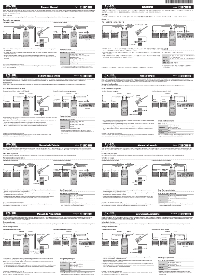 Image de la première page du manuel de l'appareil FV-30L
