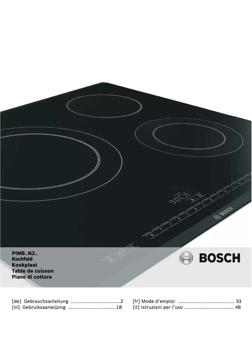 Page 1 de la notice Manuel utilisateur Bosch PIM875N24E
