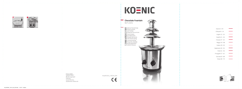 Page 1 de la notice Manuel utilisateur Koenic KCF 2221