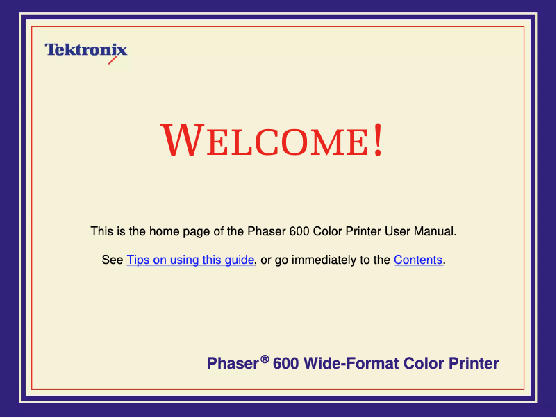 Image de la première page du manuel de l'appareil Phaser 600