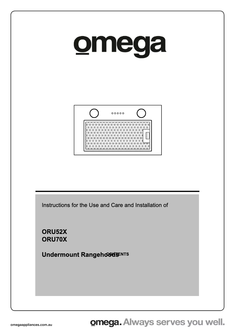 Page n°1 - Manuel utilisateur Omega ORU50X