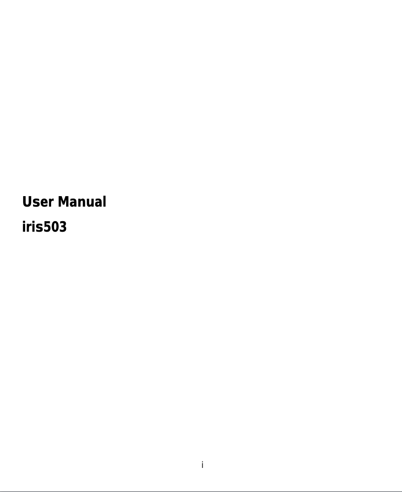 Page n°1 - Manuel utilisateur Lava Iris 503