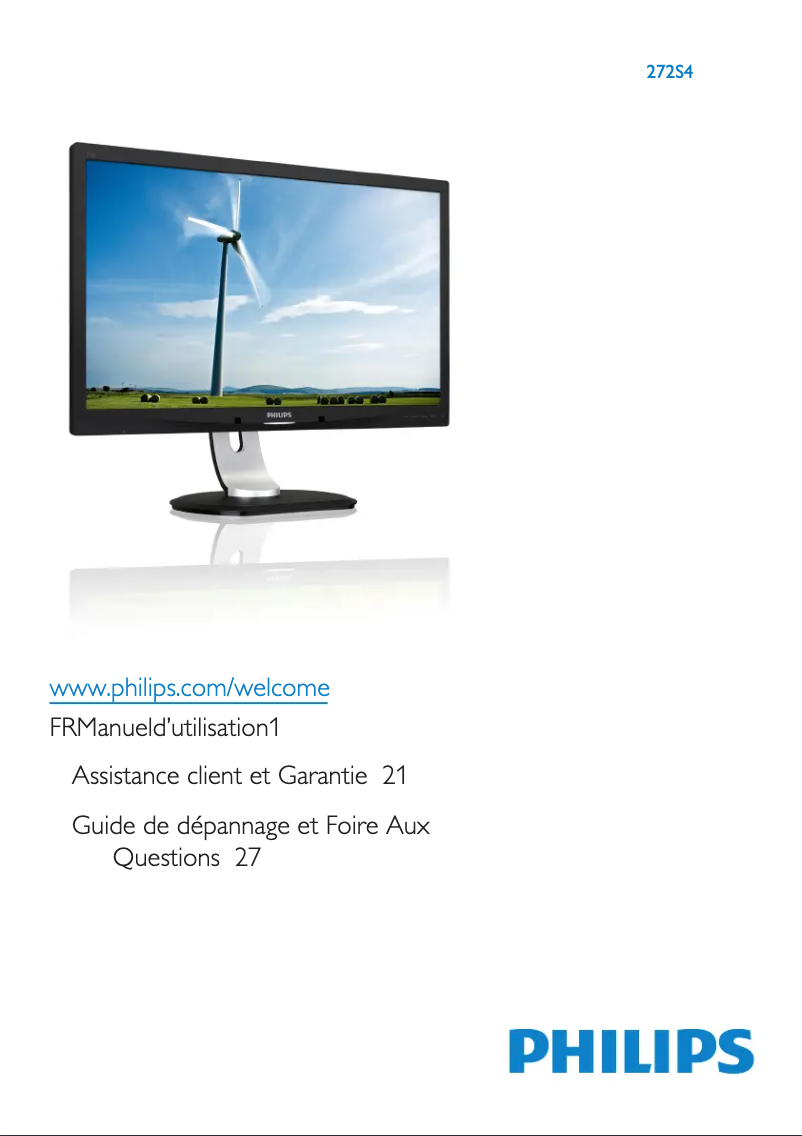 Page 1 de la notice Manuel utilisateur Philips Brilliance 272S4LPJCB