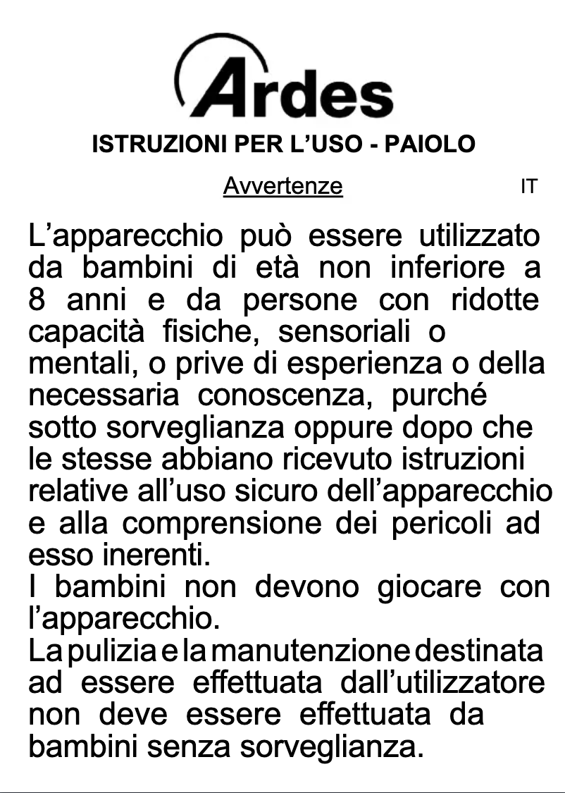 Page 1 de la notice Manuel utilisateur Ardes AR2481