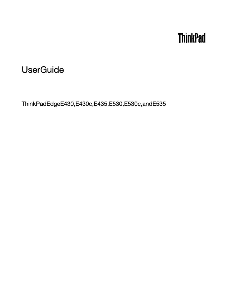 Page n°1 - Manuel utilisateur Lenovo ThinkPad Edge E530 N4F49MH