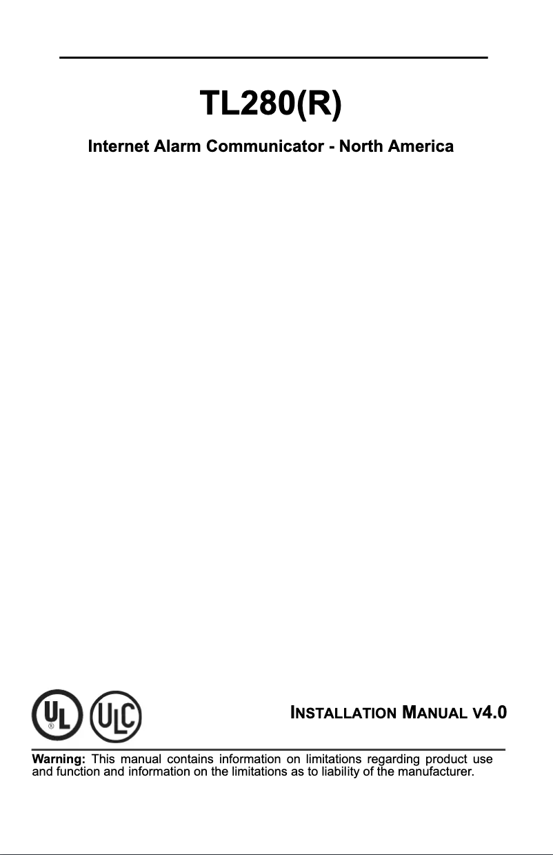 Page 1 de la notice Manuel utilisateur DSC TL280