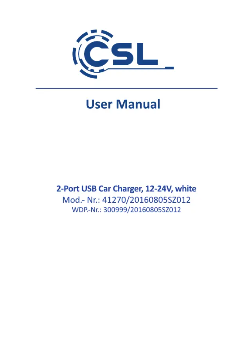 Página 1 del manual Manual de usuario CSL 300999