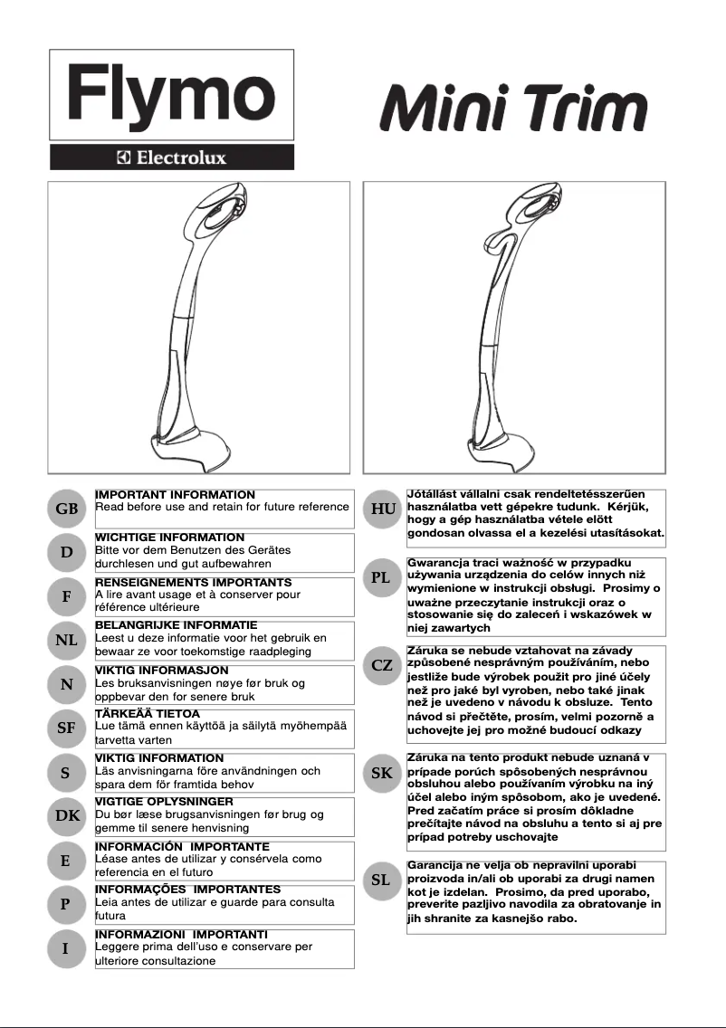 Image de la première page du manuel de l'appareil Mini Trim