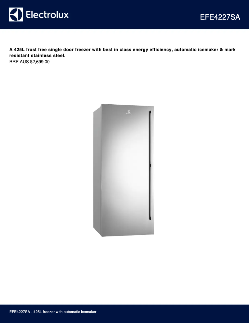 Imagen de la primera página del manual del dispositivo EFE4227SA