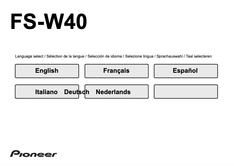 Page 1 de la notice Manuel utilisateur Pioneer FS-W40