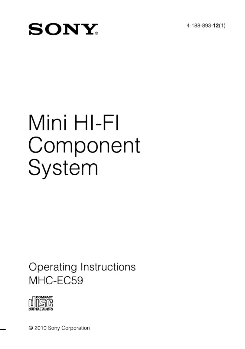 Page n°1 - Manuel utilisateur Sony MHC-EC59