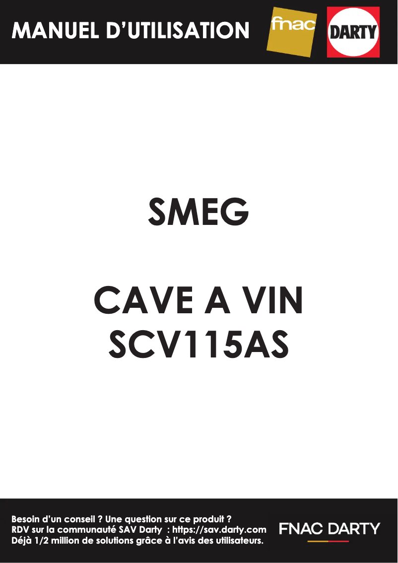 Page 1 de la notice Manuel utilisateur Smeg SCV115AS