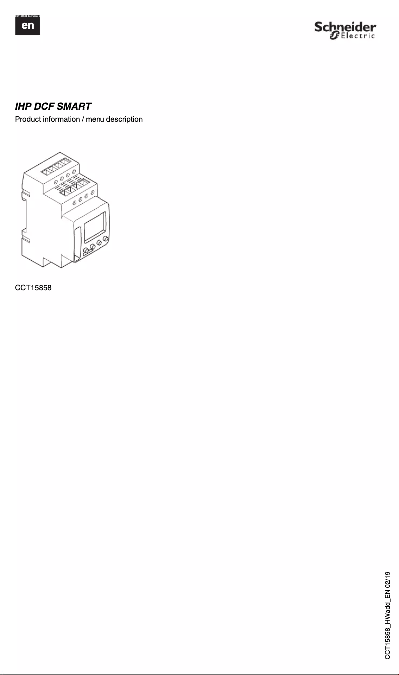 Image de la première page du manuel de l'appareil CCT15858